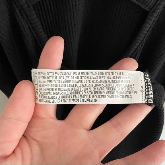 NWOT | Black | Ribbed | Fitted | Low Back | Crisscross | Mini Dress | Size Small - Picture 8 of 8